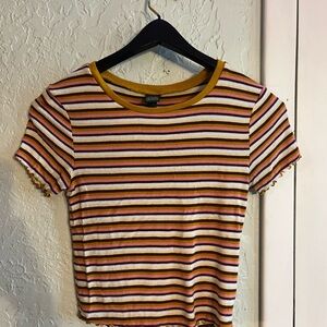 Wild Fable Multicolor Striped Short Sleeve Top